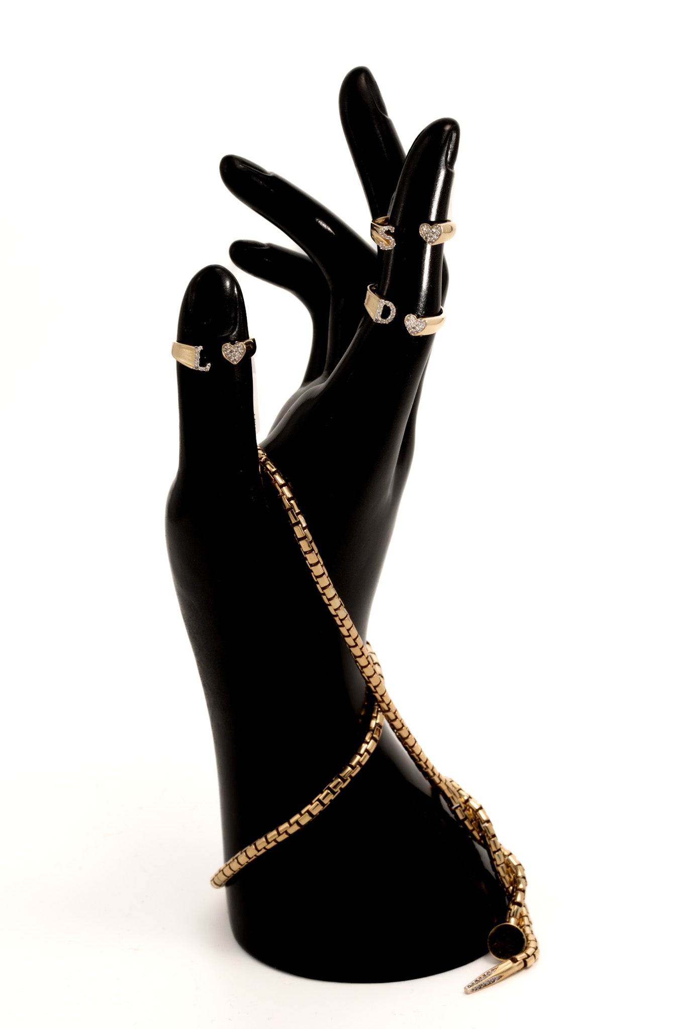 Women letter diamond ring