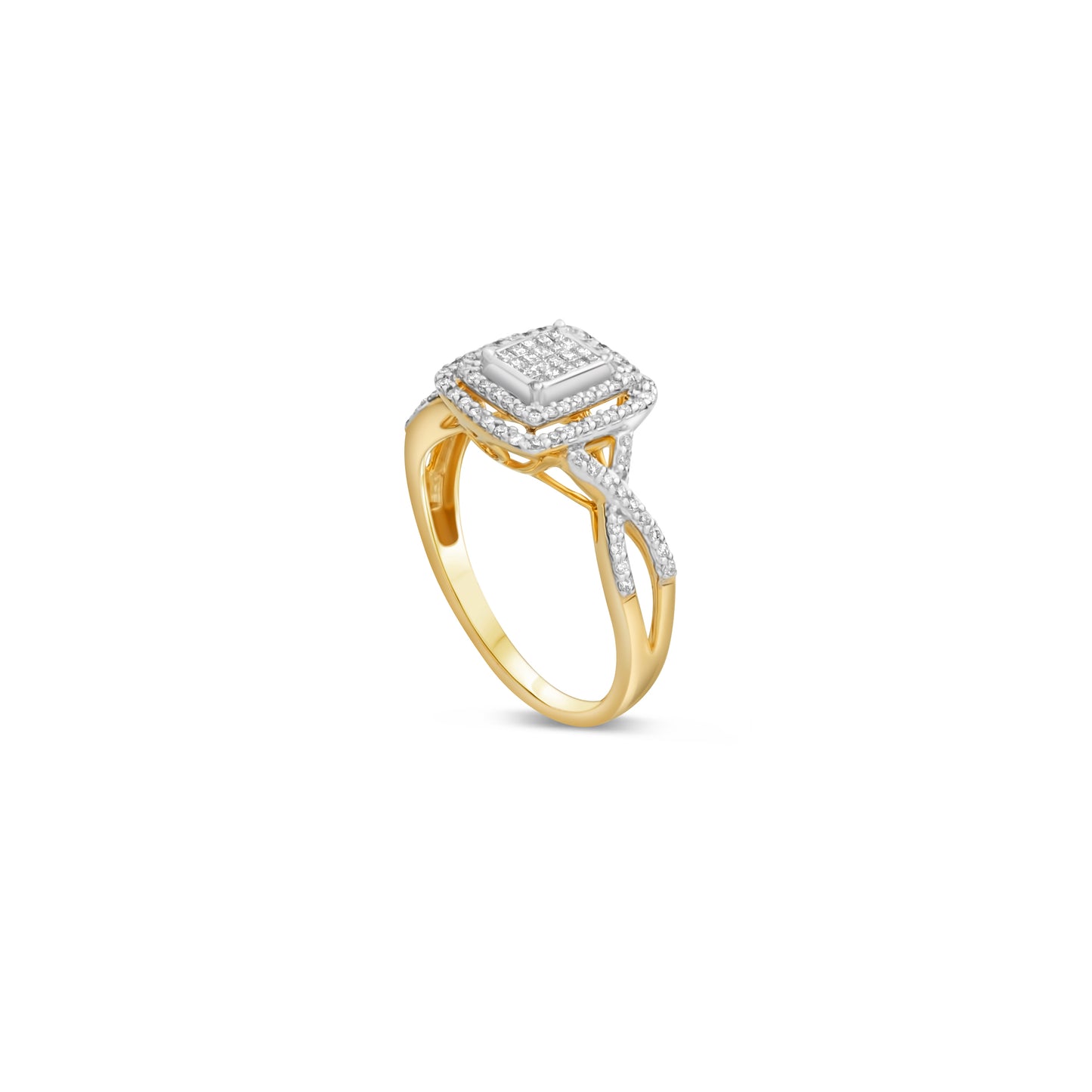 14K Yellow Gold Rope Solitaire Engagement Ring