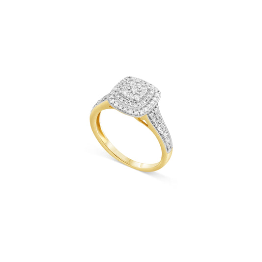 Yellow Gold 14K Cushion Halo Bridal