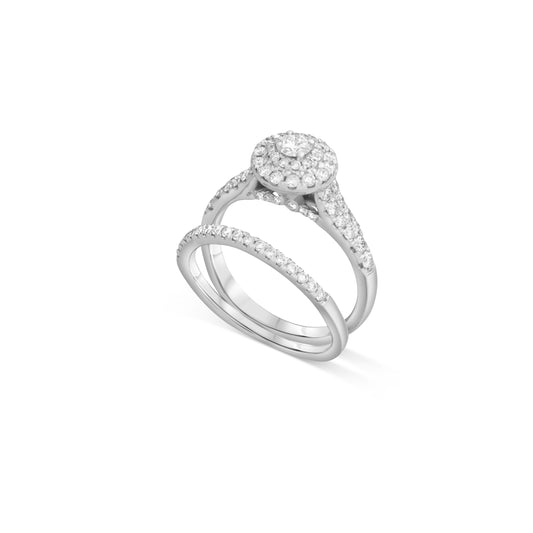 Round Stone Engagement Ring White Gold