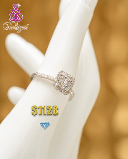 Siver Diamond Ring - Square Style 46