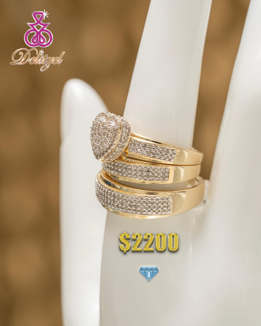 Gold Diamond Ring - Heart Style 26